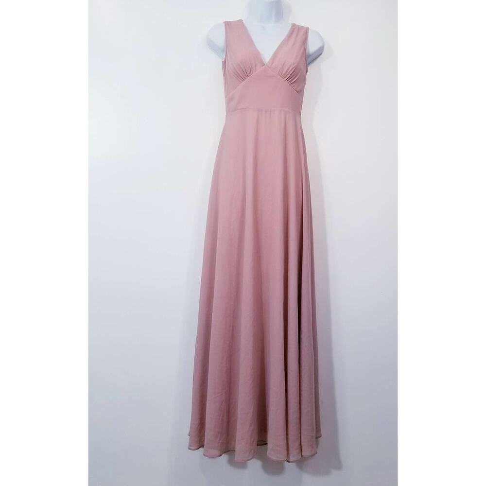 Anthropologie BHLDN Blush Bridesmaid Dress Long Gown
